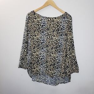 GAP Animal Print Blouse Top Size M